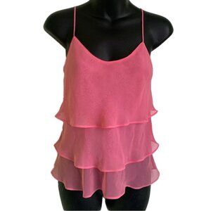 Vintage Silk & Satin Y2K Tiered Chiffon Cami